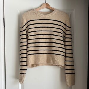 Universal Thread Beige and Black Striped Sweater